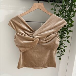 Reformation - Champagne off the shoulder top